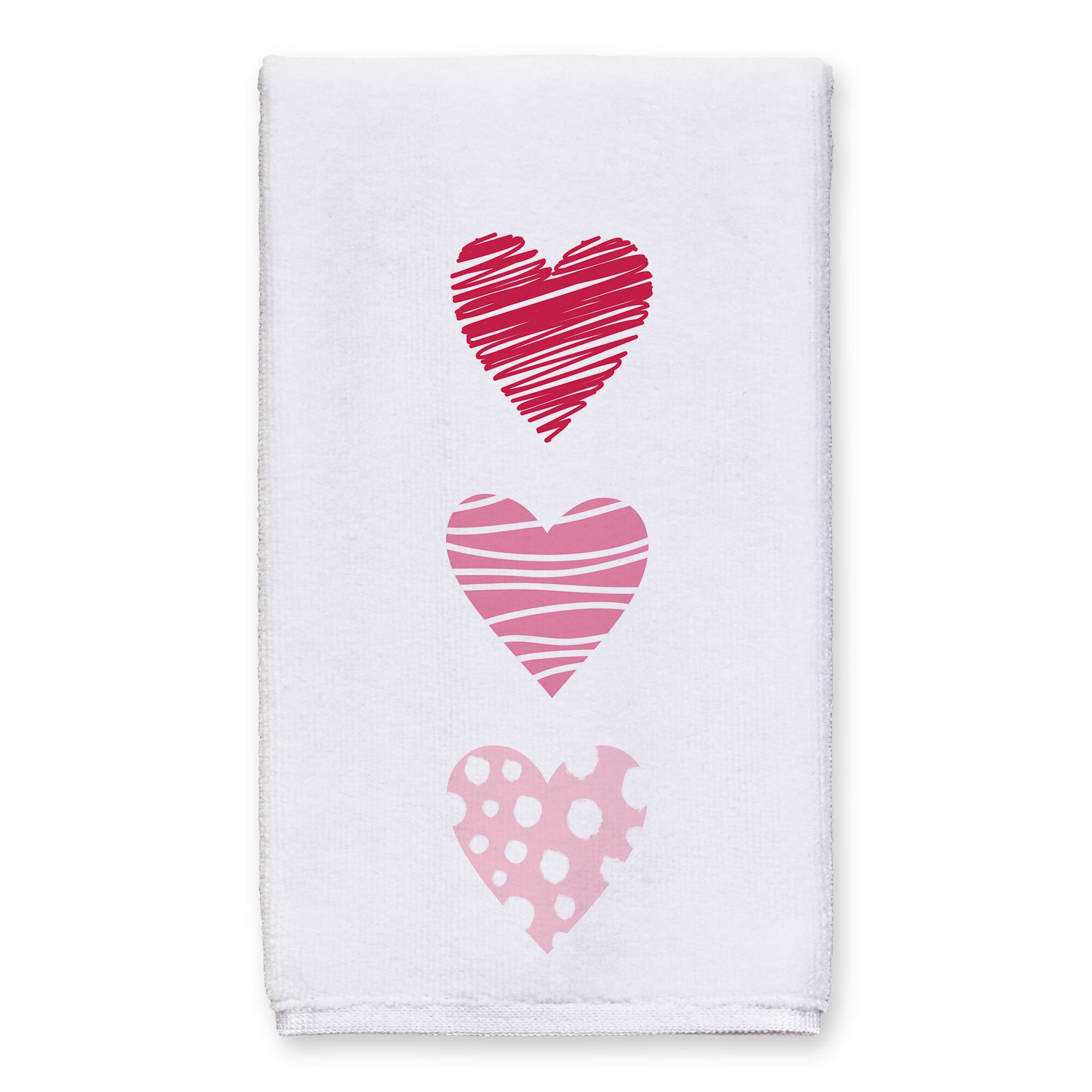 Pink & Red Hearts Tea Towel Set